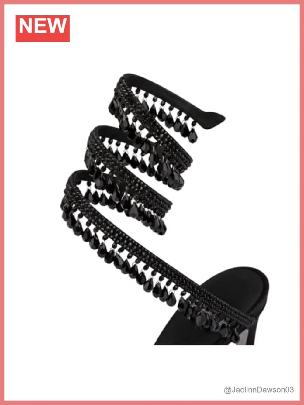 Rhinestone Tassel Stiletto Sandals Lace Up Heels for Women Formal Wedding Prom
